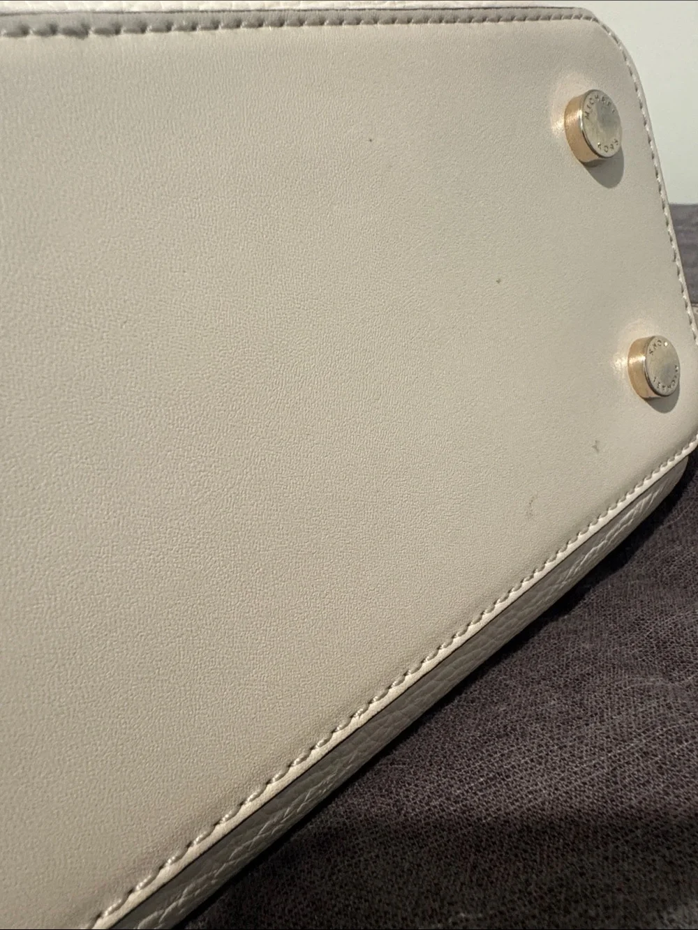 Michael Kors Pebbled Leather Crossbody Satchel in White